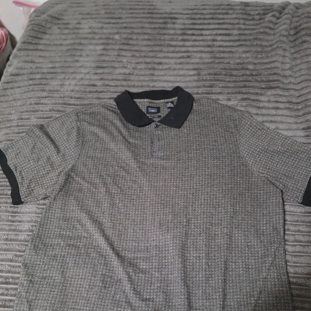 Haggar Men's Grey and Black Polo-shirts